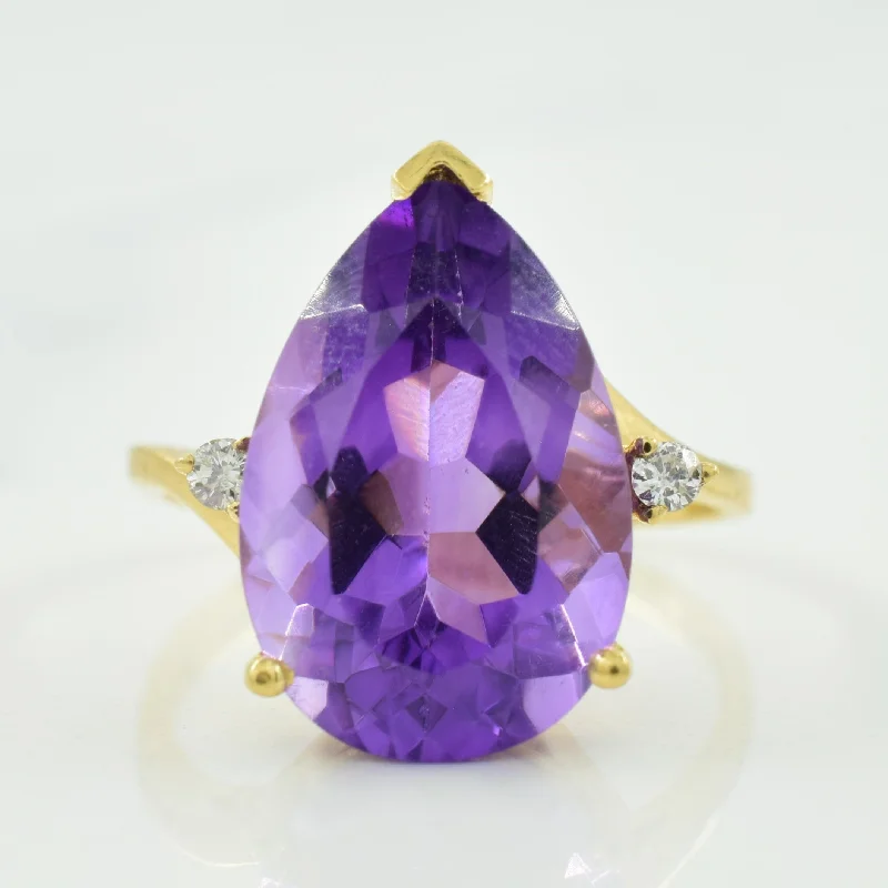 Seasonal Jewelry Sale – Upgrade Your Style Today Amethyst & Diamond Bypass Cocktail Ring | 5.00ct, 0.04ctw | SZ 6.5 |