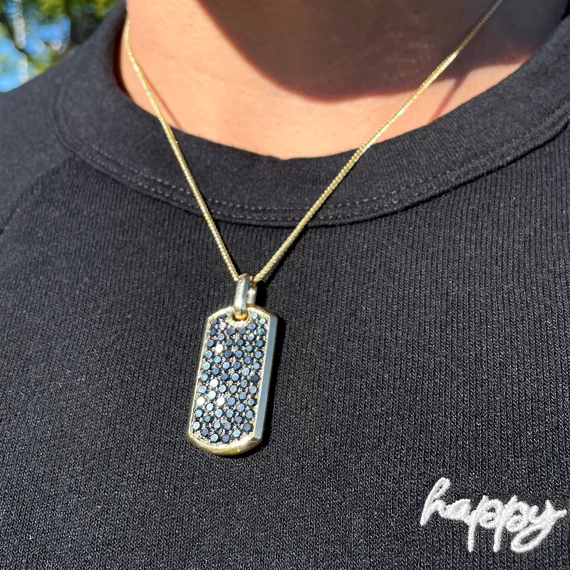 Shop Signature Jewelry Styles At Exclusive Prices Men's Black Diamond Dog Tag