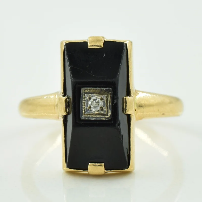 Shop Trending Jewelry With Exclusive Savings Black Onyx & Diamond Ring | 1.75ct, 0.01ct | SZ 4 |