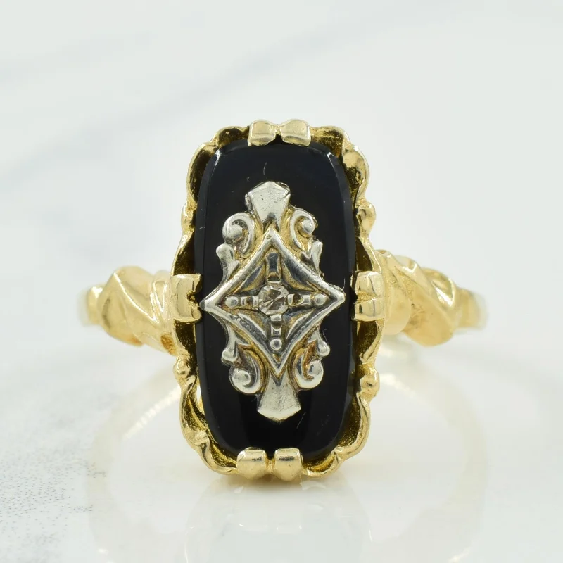 Elegant Necklaces And Bracelets At Limited-Time Offers Black Onyx & Diamond Ring | 2.50ct, 0.01ct | SZ 6.25 | Elegant Necklaces And Bracelets At Limited-Time Offers Black Onyx & Diamond Ring | 2.50ct, 0.01ct | SZ 6.25 |