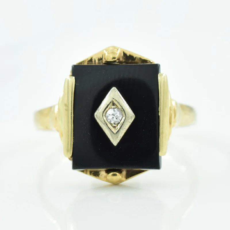Exclusive Jewelry Bundles At Discounted Rates Black Onyx & Diamond Ring | 3.00ct, 0.02ct | SZ 8.75 |