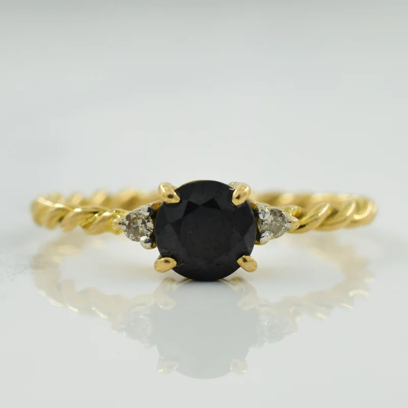 Exclusive Online Jewelry Sale – Don't Wait Black Sapphire & Diamond Ring | 0.55ct, 0.03ctw | SZ 5.75 |