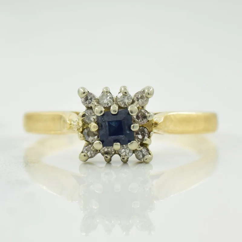 Classic And Modern Jewelry Styles On Sale Blue Sapphire & Diamond Ring | 0.08ct, 0.06ctw | SZ 4 |