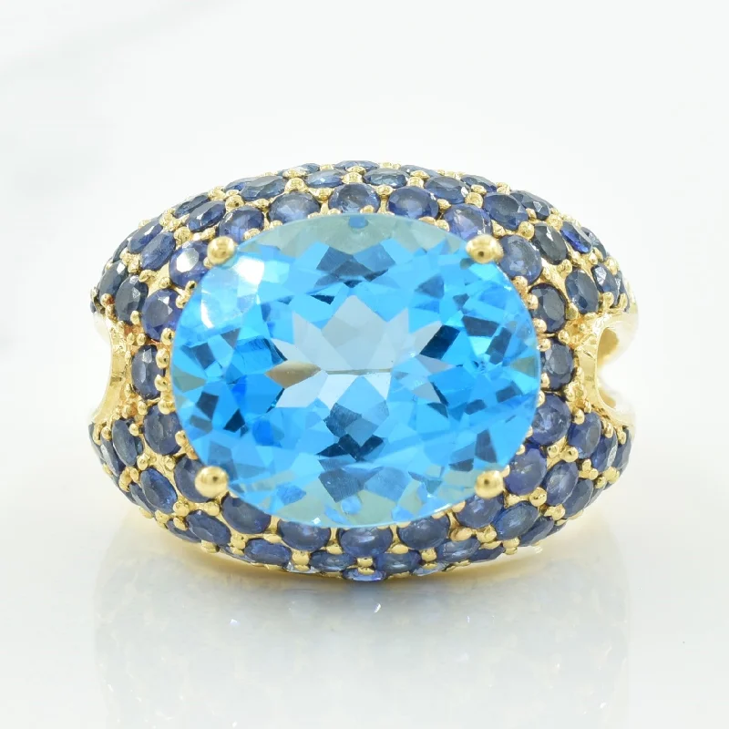 Premium Jewelry At Special Low Prices For A Limited Time Blue Topaz & Sapphire Ring | 10.00ct, 3.00ctw | SZ 6.25 |