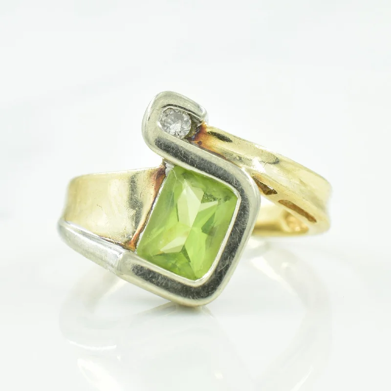 Flash Sale On Exquisite Jewelry – Don't Miss Out Bypass Peridot & Diamond Ring | 0.90ct, 0.04ct | SZ 4.75 |