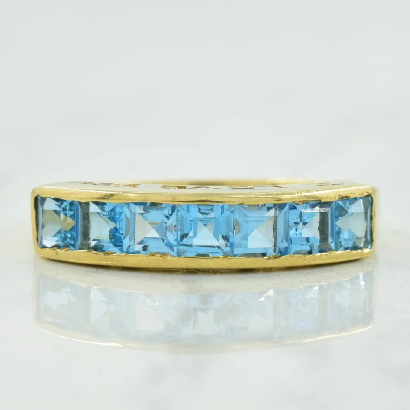 Stunning Jewelry Pieces At The Lowest Prices Ever Channel Set Blue Topaz Ring | 1.26ctw | SZ 7.5 | Stunning Jewelry Pieces At The Lowest Prices Ever Channel Set Blue Topaz Ring | 1.26ctw | SZ 7.5 |
