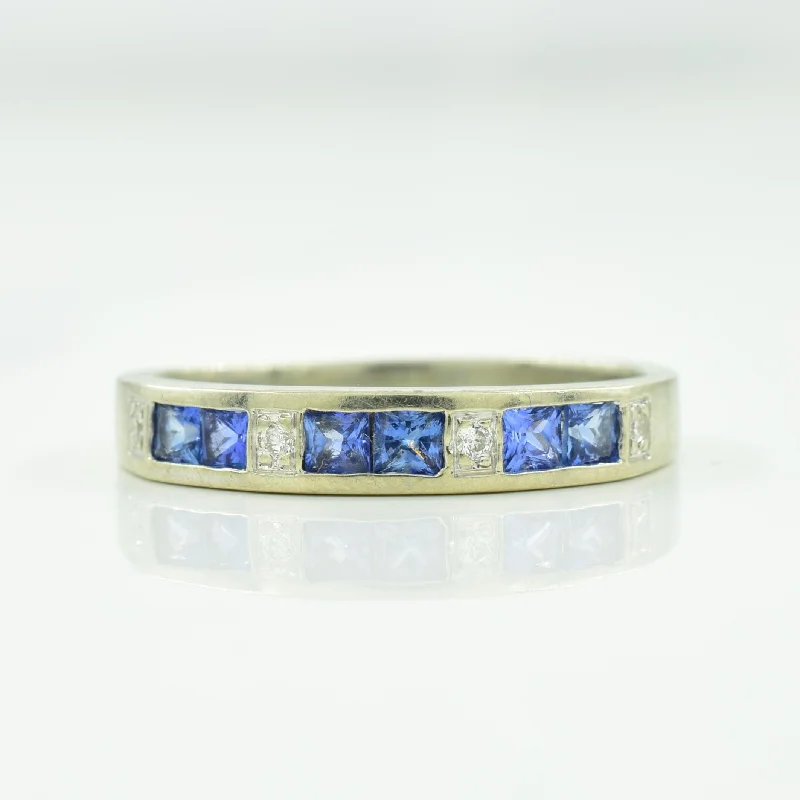 Limited-Time Offer On Premium Jewelry Collections Channel Set Sapphire & Diamond Ring | 0.36ctw, 0.04ctw | SZ 5.25 |