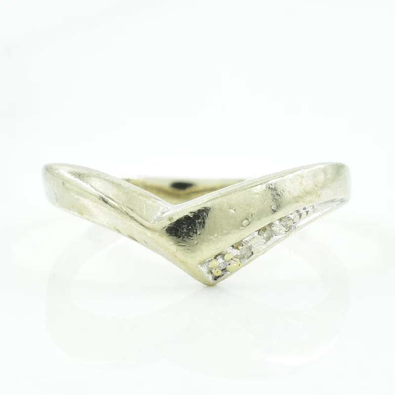 Affordable Luxury Jewelry For Every Occasion Chevron Diamond Ring | 0.02ctw | SZ 6.25 |