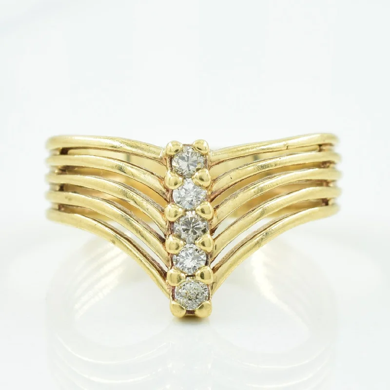 Limited-Time Jewelry Sale – Don't Miss These Deals Chevron Diamond Ring | 0.10ctw | SZ 6 |