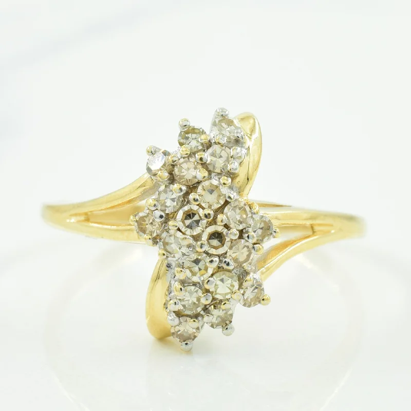 Exclusive Jewelry Sale – Shine For Less Cluster Diamond Bypass Ring | 0.50ctw | SZ 12.50 |