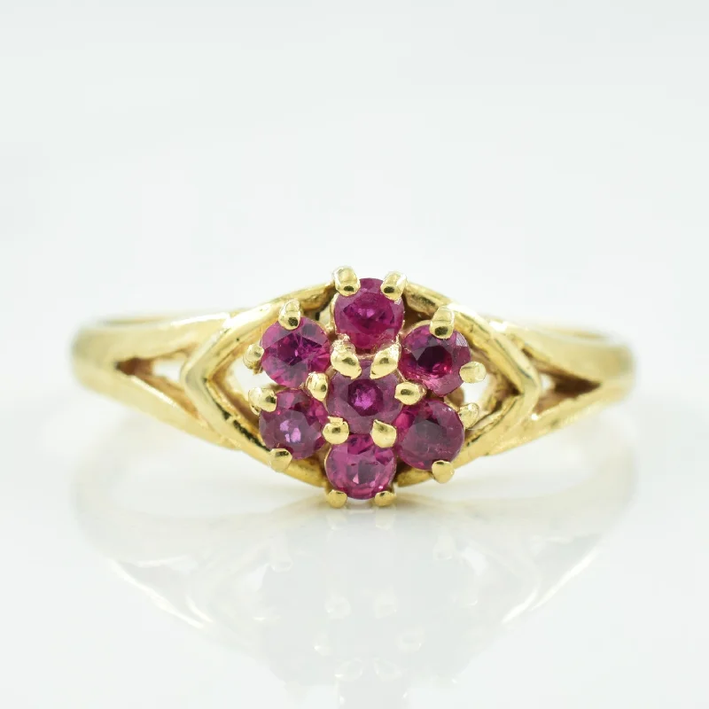 Trending Jewelry Now Available At Exclusive Prices Cluster Set Ruby Ring | 0.35ctw | SZ 7.5 |