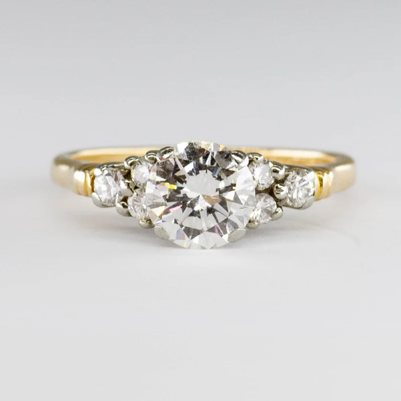 Unmissable Deals On Handmade Jewelry Collections 18k Diamond Engagement Ring with Diamond Accents | 1.10 ct Center VS J/K, 0.25 ctw | SZ 6.25 |