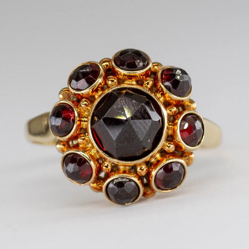 Modern Statement Jewelry For Bold Styling Garnet 14k Cluster Ring | 2.0 ctw | SZ 7.5 |