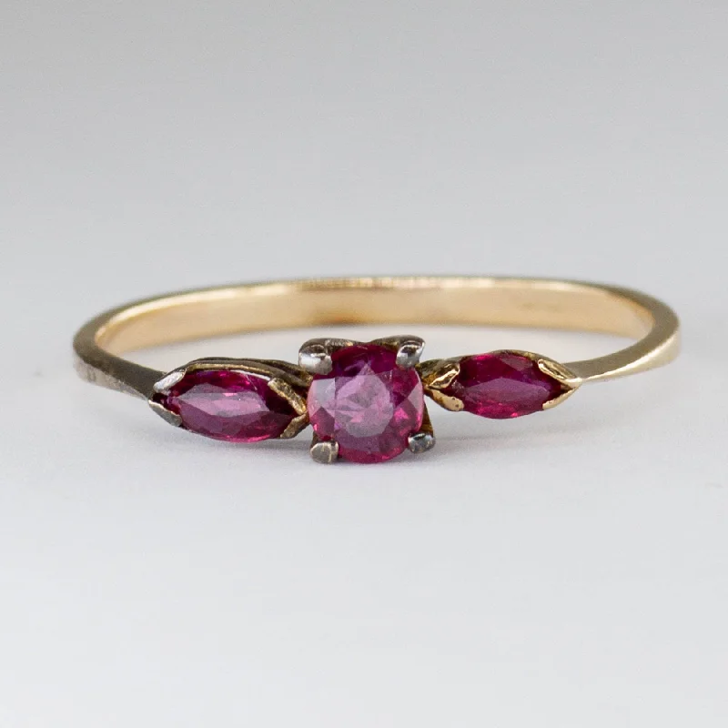 Dainty And Elegant Jewelry Now At Reduced Prices Ruby Three Stone 10k Ring | 0.6 ctw | SZ 5.75 | Dainty And Elegant Jewelry Now At Reduced Prices Ruby Three Stone 10k Ring | 0.6 ctw | SZ 5.75 |