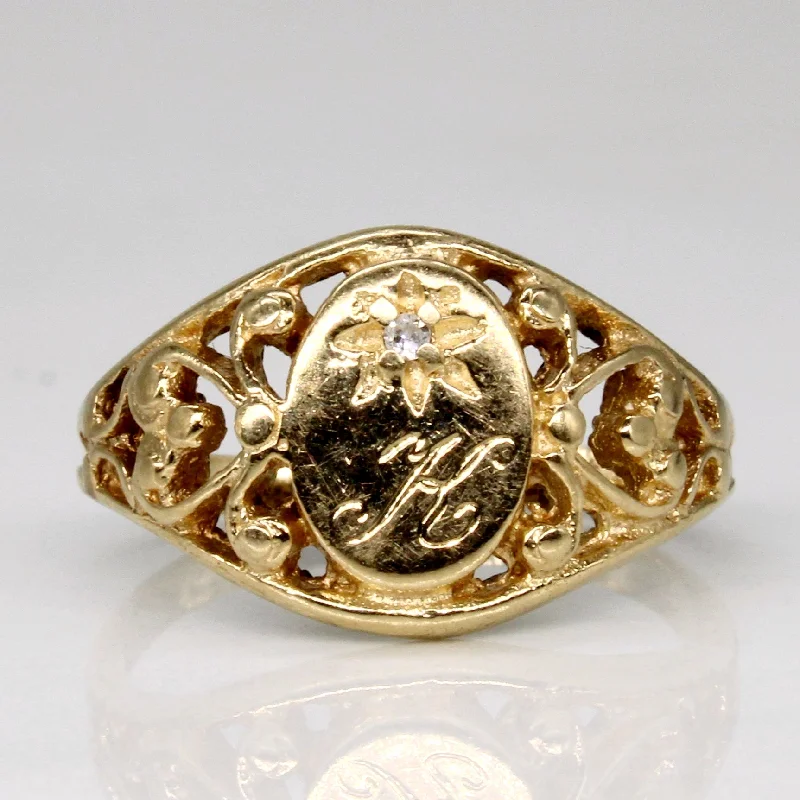 Timeless Elegance, Temporary Discounts – Act Fast Diamond 'K' Initial Ring | 0.01ct | SZ 2.5 |