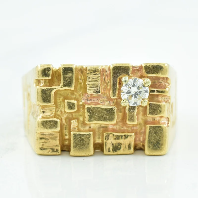 Luxury Meets Affordability – Jewelry Sale Now Live Textured Flat Edge Diamond Ring | 0.17ct | SZ 11.25 |