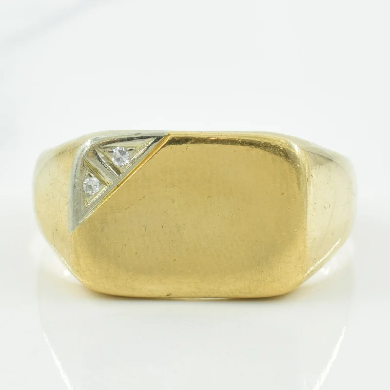 Timeless Elegance, Temporary Discounts – Act Fast Diamond Signet Ring | 0.02ctw | SZ 11 |