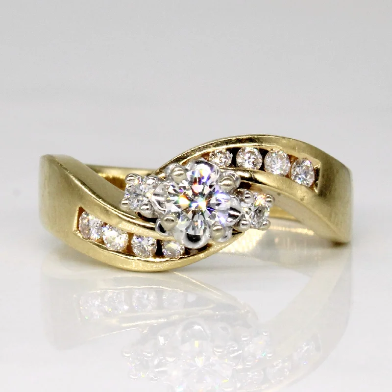 Bohemian-Inspired Jewelry For Free-Spirited Fashion Diamond Waterfall Ring | 0.32ctw | SZ 5.5 |