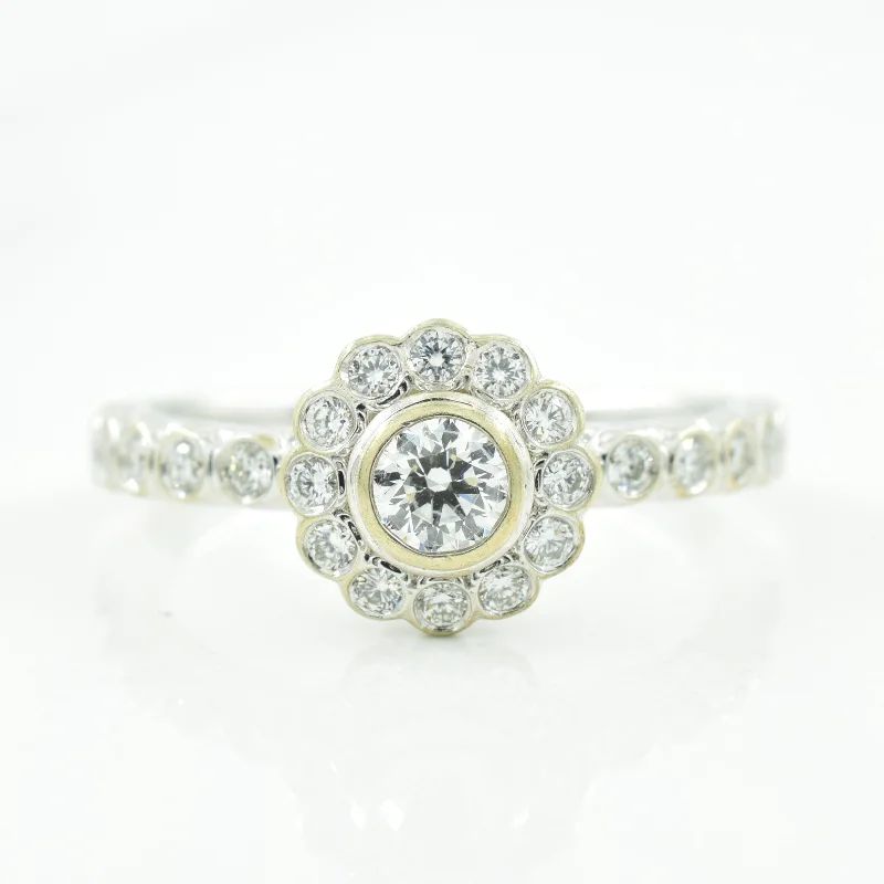 Bestselling Jewelry At Special Promotional Rates Diamond with Diamond Halo Ring | 0.44ctw | SZ 4.25 |