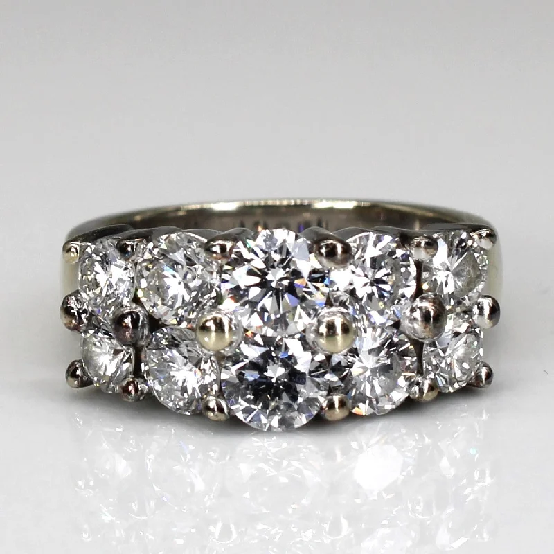 Premium Jewelry Now Available At Special Discounts Double Row Cluster Diamond Ring | 2.18ctw | SZ 6.25 |