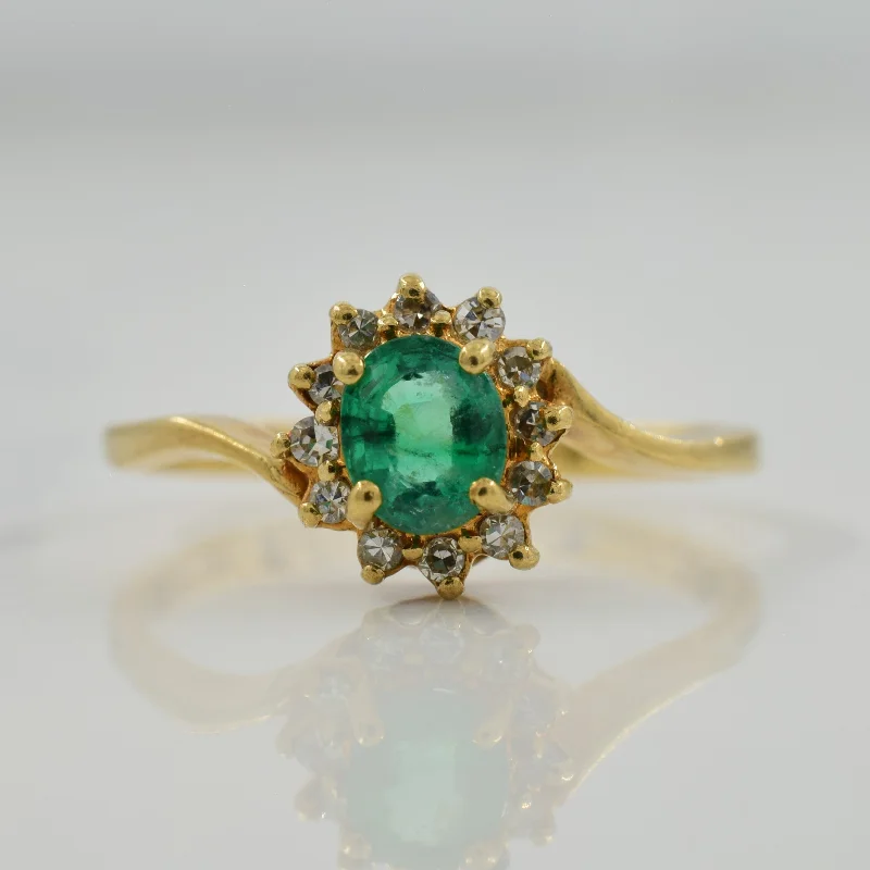 Affordable Luxury Jewelry – Style At A Great Price Emerald & Diamond Halo Set Bypass Ring | 0.35ct, 0.10ctw | SZ 5.5 Affordable Luxury Jewelry – Style At A Great Price Emerald & Diamond Halo Set Bypass Ring | 0.35ct, 0.10ctw | SZ 5.5