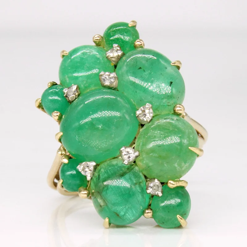 Premium Jewelry, Premium Discounts – Act Fast Emerald & Diamond Cocktail Ring | 12.80ctw, 0.11ctw | SZ 8.75 | Premium Jewelry, Premium Discounts – Act Fast Emerald & Diamond Cocktail Ring | 12.80ctw, 0.11ctw | SZ 8.75 |