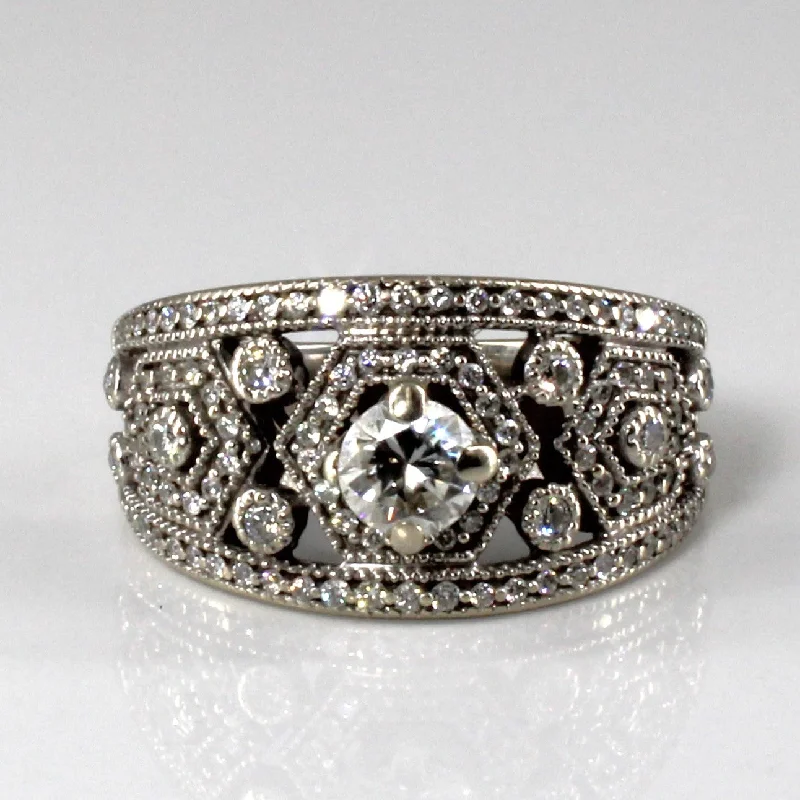 Trending Jewelry Styles Now At Limited-Time Discounts Filigree Milgrain Detail Diamond Engagement Ring | 1.13ctw | SZ 7 |
