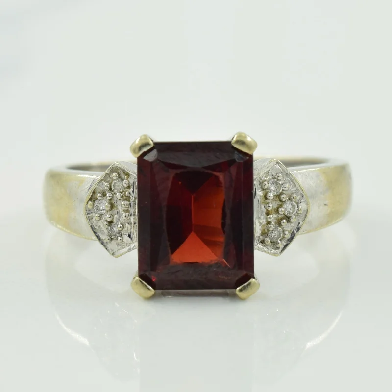 Romantic Heart-Shaped Jewelry For Special Gifts Garnet & Diamond Cocktail Ring | 2.75ct, 0.03ctw | SZ 7 |