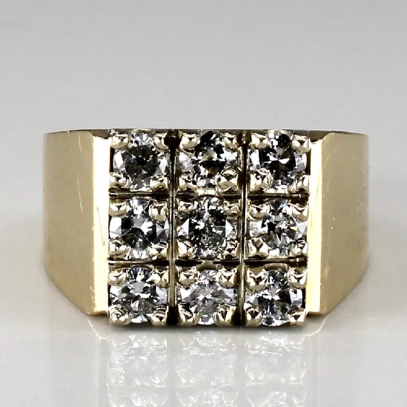 Personalized Jewelry Sale – Unique Pieces At Great Prices Grid Set Diamond Wide Ring | 1.53ctw | SZ 9 |
