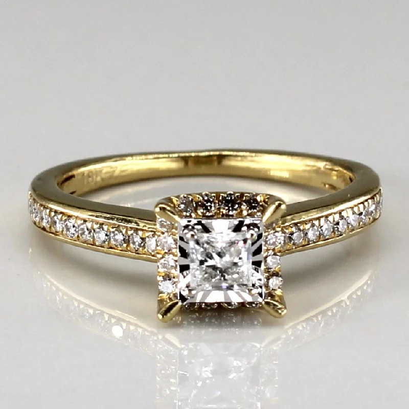 Shop Dazzling Jewelry At The Best Prices Halo Style Princess Diamond Ring | 0.38ctw | SZ 5.75 |