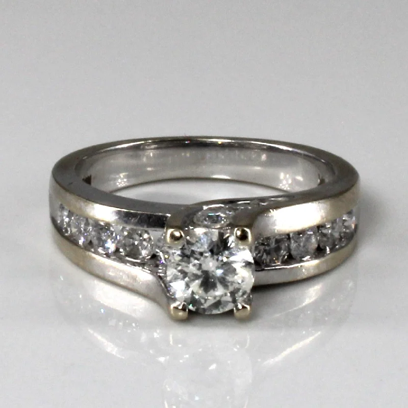 Elegant Jewelry Pieces At Unbelievable Prices Channel Accented Diamond Engagement Ring | 1.54ctw I2 H/I | SZ 7 |