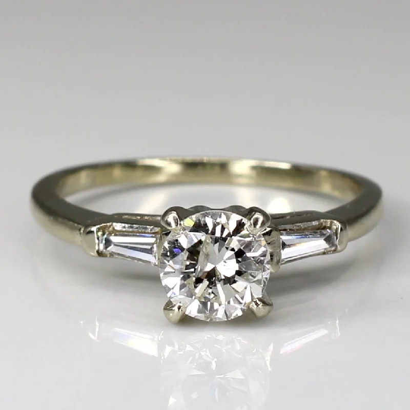 Timeless Elegance Now At Special Discounts Diamond Engagement Ring with Baguette Accents |1.22ctw | SZ 9 |