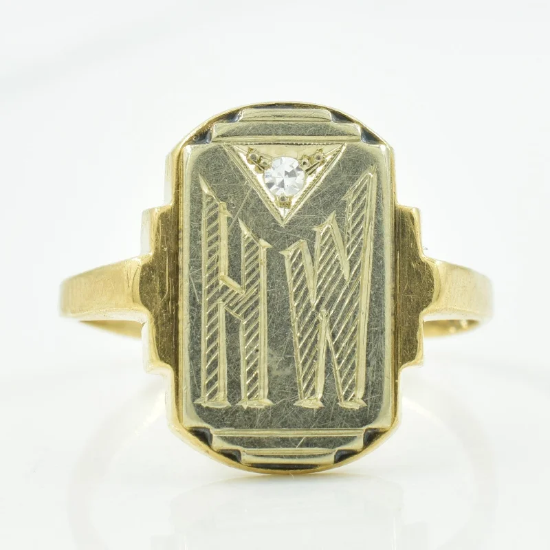 Don't Miss Out On Jaw-Dropping Jewelry Discounts 'HW' Initialed Diamond Ring | 0.02ct | SZ 5.5 |