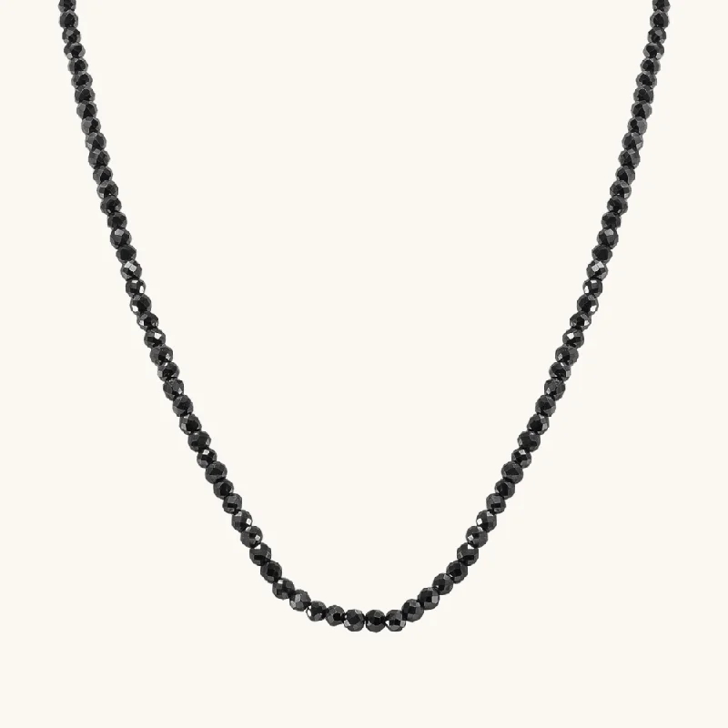Don't Miss Our Biggest Jewelry Sale Of The Season Men's Diamond Cut Black Spinel Necklace