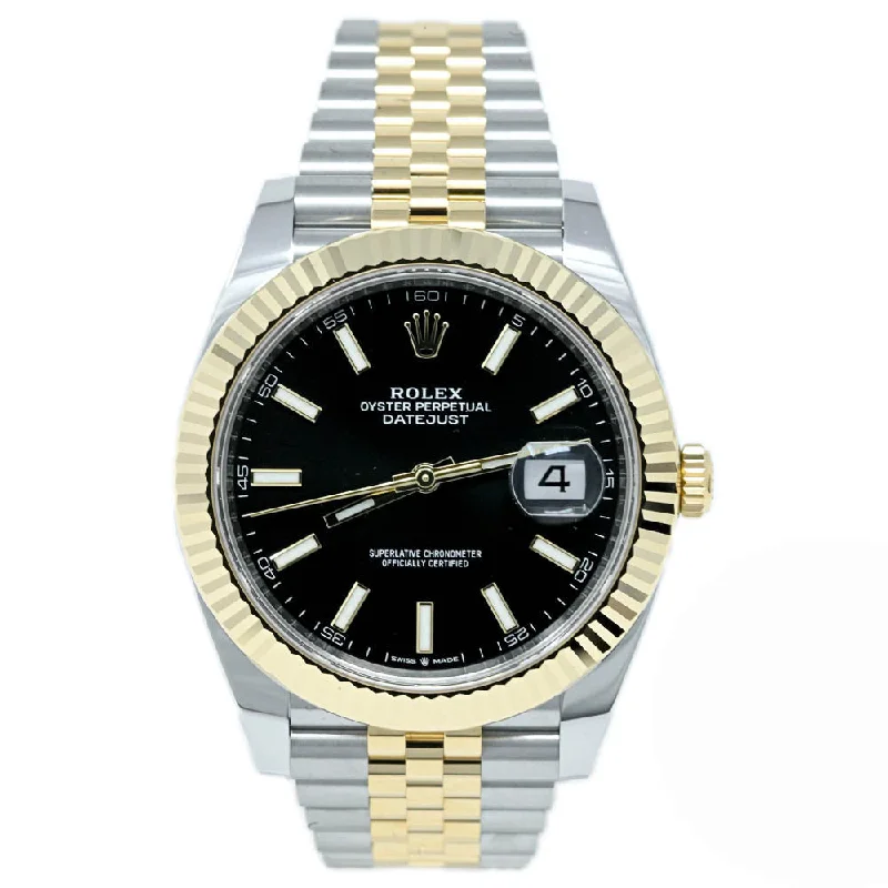 Best Jewelry Deals – Premium Quality At Exclusive Discounts Rolex Datejust 41mm Two Tone Yellow Gold and Stainless Steel Black Stick Dial Watch Best Jewelry Deals – Premium Quality At Exclusive Discounts Rolex Datejust 41mm Two Tone Yellow Gold and Stainless Steel Black Stick Dial Watch