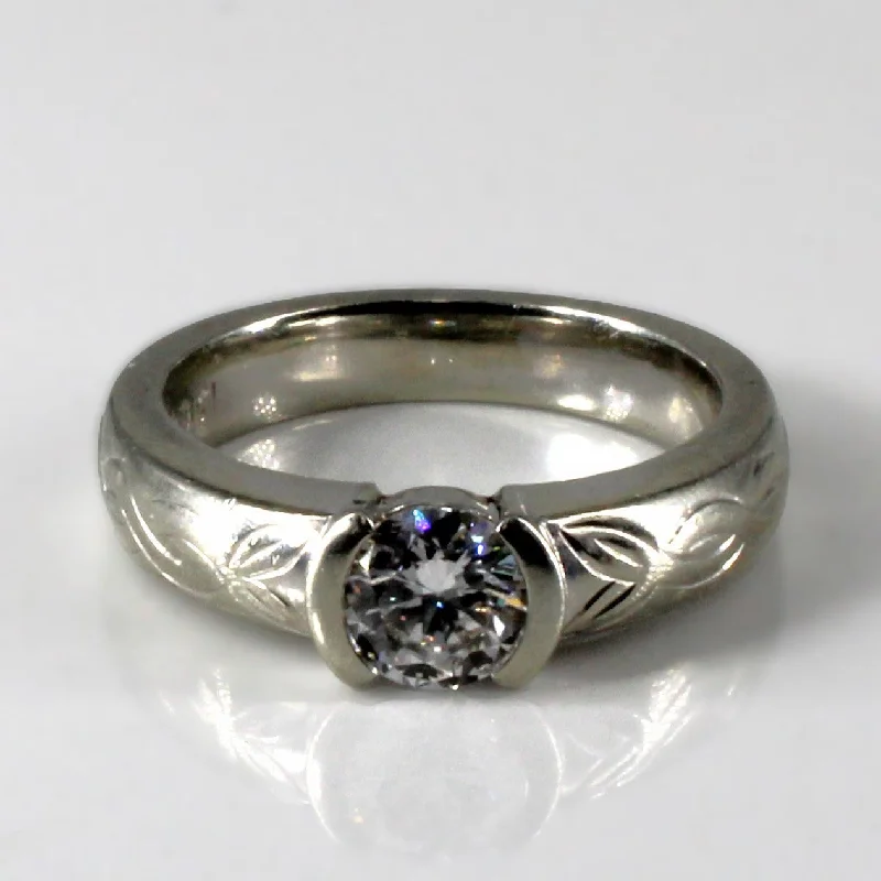 Jewelry Clearance Sale – Final Reductions Semi Bezel Solitaire Diamond Ring | 0.54ct | SZ 4.5 |