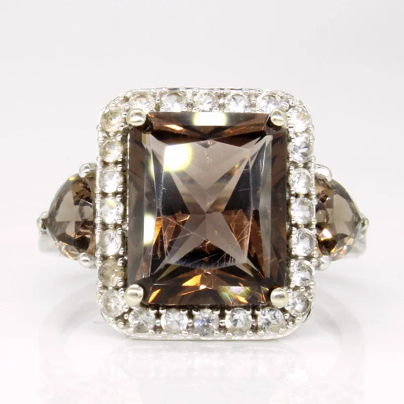 Discover Unique Jewelry With Special Limited-Time Offers Smokey Quartz & Colourless Topaz Cocktail Ring | 9.05ctw, 0.40ctw | SZ 7 | Discover Unique Jewelry With Special Limited-Time Offers Smokey Quartz & Colourless Topaz Cocktail Ring | 9.05ctw, 0.40ctw | SZ 7 |