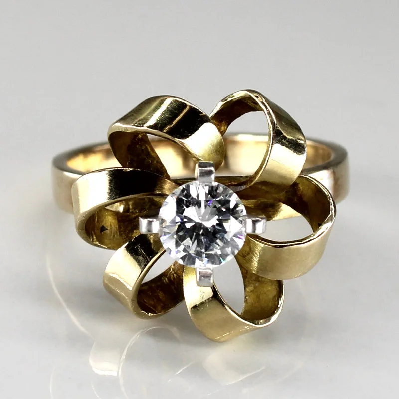 Exclusive Jewelry Sale – Grab Timeless Pieces Now Solitaire Diamond Swirl Floral Ring | 0.46ct | SZ 5.5 |