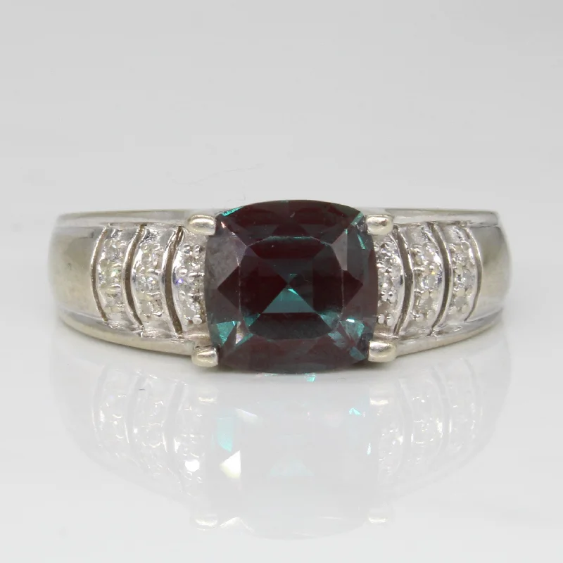 Bold And Beautiful Jewelry Now At Irresistible Prices Synthetic Alexandrite & Diamond Cocktail Ring | 2.00ct, 0.09ctw | SZ 7.75 | Bold And Beautiful Jewelry Now At Irresistible Prices Synthetic Alexandrite & Diamond Cocktail Ring | 2.00ct, 0.09ctw | SZ 7.75 |