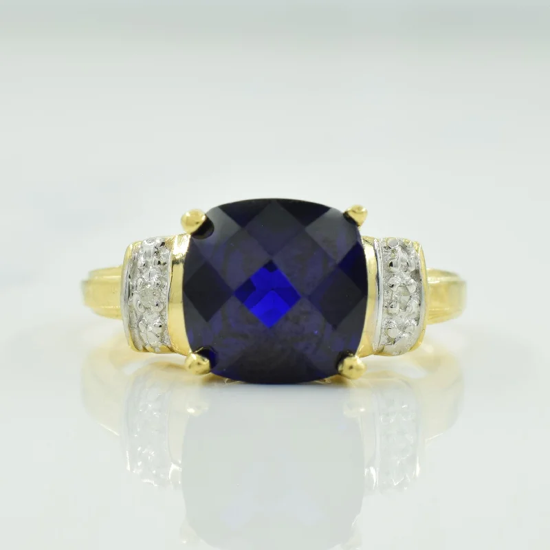 Luxury Jewelry Now At Special Promotional Rates Synthetic Sapphire & Diamond Ring | 2.30ct, 0.01ctw | SZ 4.75 |