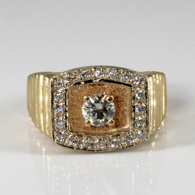 Personalized Jewelry Sale – Meaningful Gifts At Great Prices Textured Diamond Heavy Gold Ring | 0.86ctw SI1 I/J| SZ 12.75 |