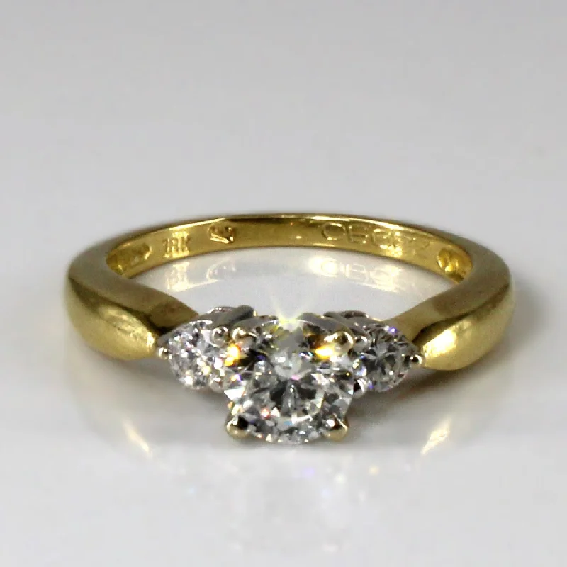 Unique Jewelry Designs Now At Discounted Rates Three Stone Diamond Engagement Ring | 0.85ctw I2 H/I | SZ 6.5 |
