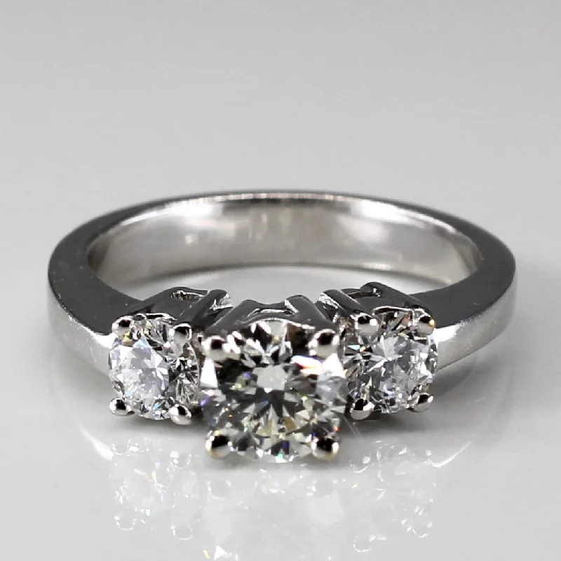 Must-Have Jewelry At Unbelievable Discounts Three Stone Diamond Engagement 18k Ring | 1.02ctw VS1 F | SZ 5 |