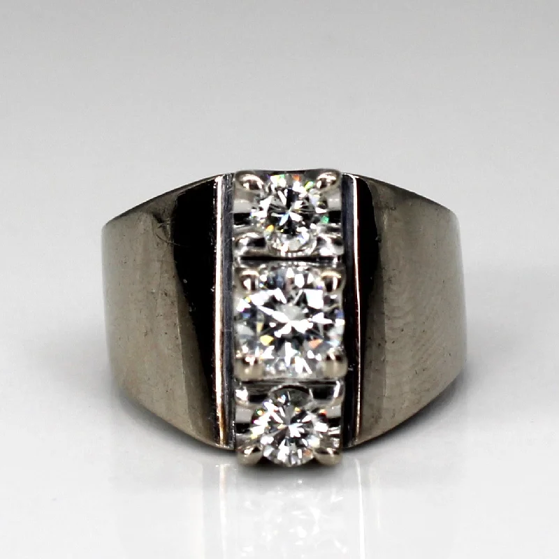 Get The Jewelry You Love At A Price You Love Three Stone Diamond Wide Ring | 0.72ctw | SZ 4.25 |
