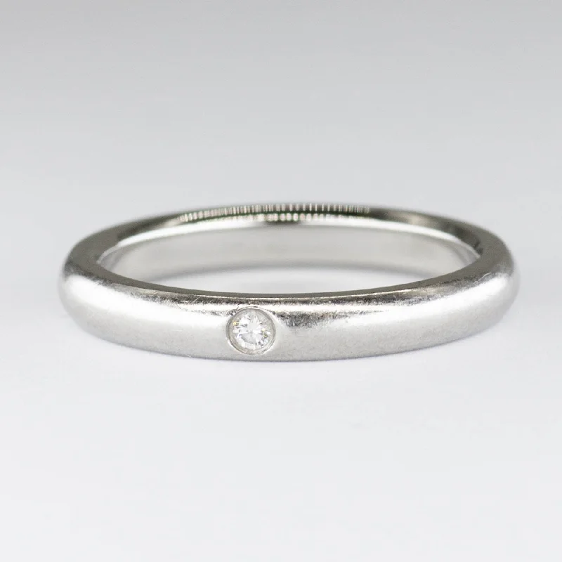 Premium Jewelry, Premium Discounts – Act Fast 'Tiffany & Co.' Elsa Peretti Platinum Band Ring with Diamond | 0.02ctw | SZ 7