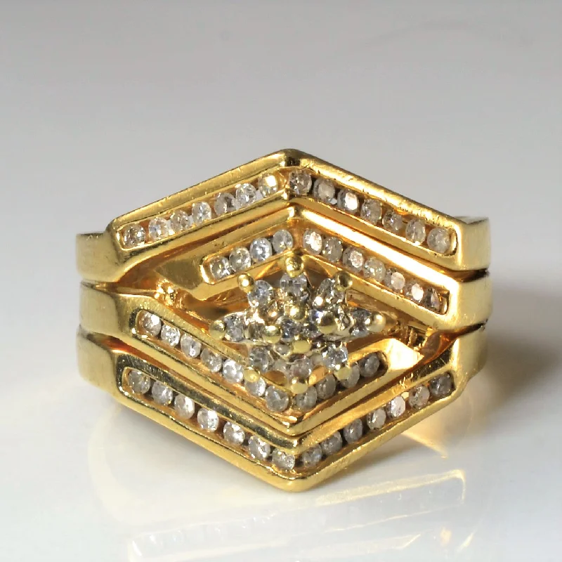 Trending Jewelry Styles Now At Limited-Time Discounts Soldered Cluster Diamond Wedding Set | 0.30ctw | SZ 7.75 |