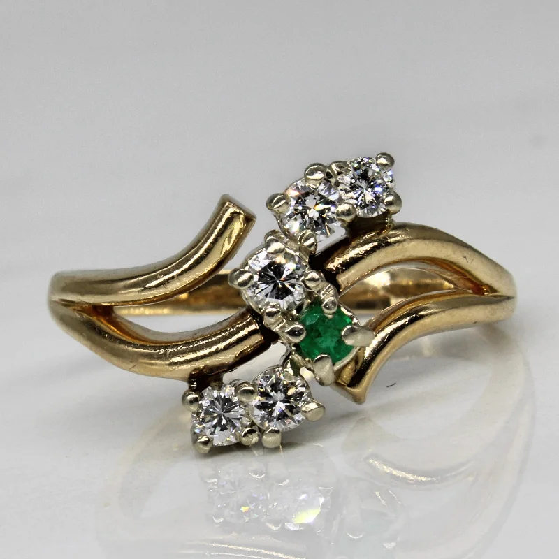 Affordable Luxury Jewelry – Style At A Great Price Diamond & Emerald Bypass Cascade Ring | 0.35ctw, 0.05ct | SZ 9.25 |