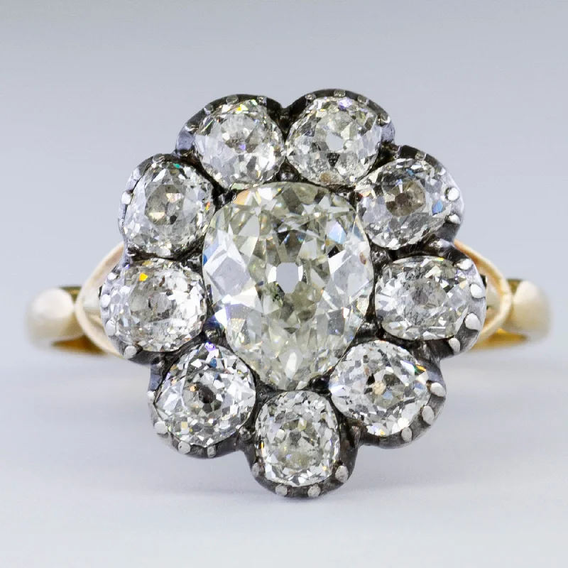 Your Perfect Accessory Now At The Best Price Victorian Pear Cut Diamond Ring | 3.11ctw | SZ 7.5 |