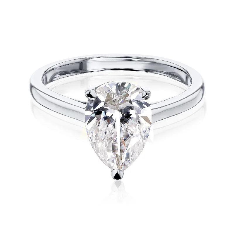 Pauline Pear Solitaire Ring