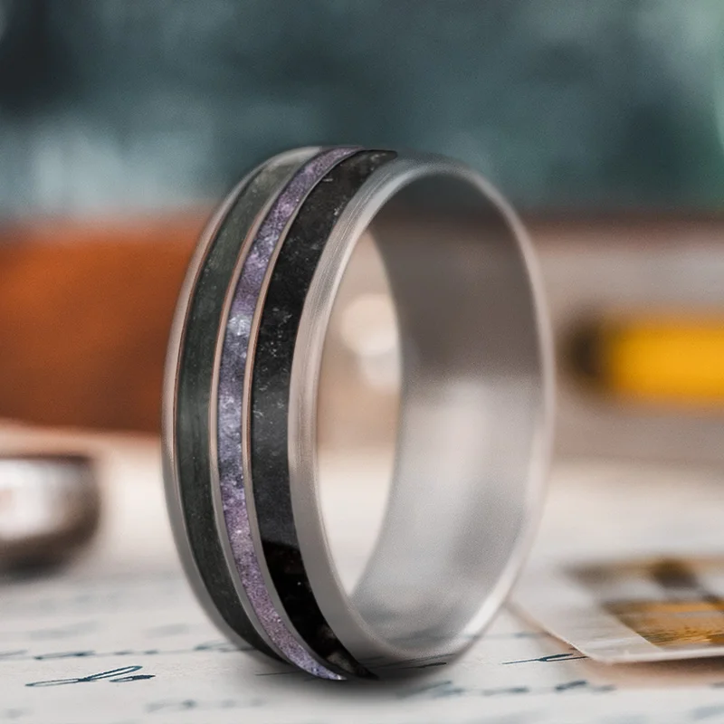 Personalized Jewelry Sale – Unique Gifts At Low Prices Custom Design - 3-Inlay Narrow Center Ring ulS31QiE-VIzsSRf2fkrZCc9